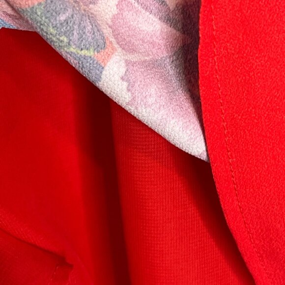 Umgee Red Floral Peasant Dress Small Boho Bell Sleeve Cottagecore - Picture 8 of 12